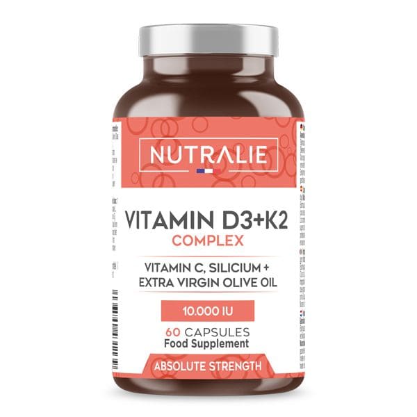 Vitamin D3 & K2 (MK7) Complex | 60 Capsules | Nutralie